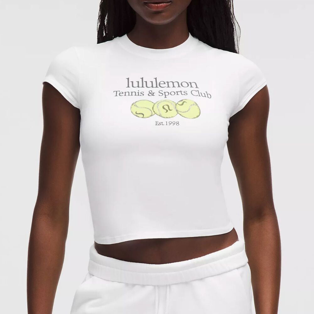 NWT Lululemon Organic Cotton Baby Tee Graphic White Size Large Athleisure